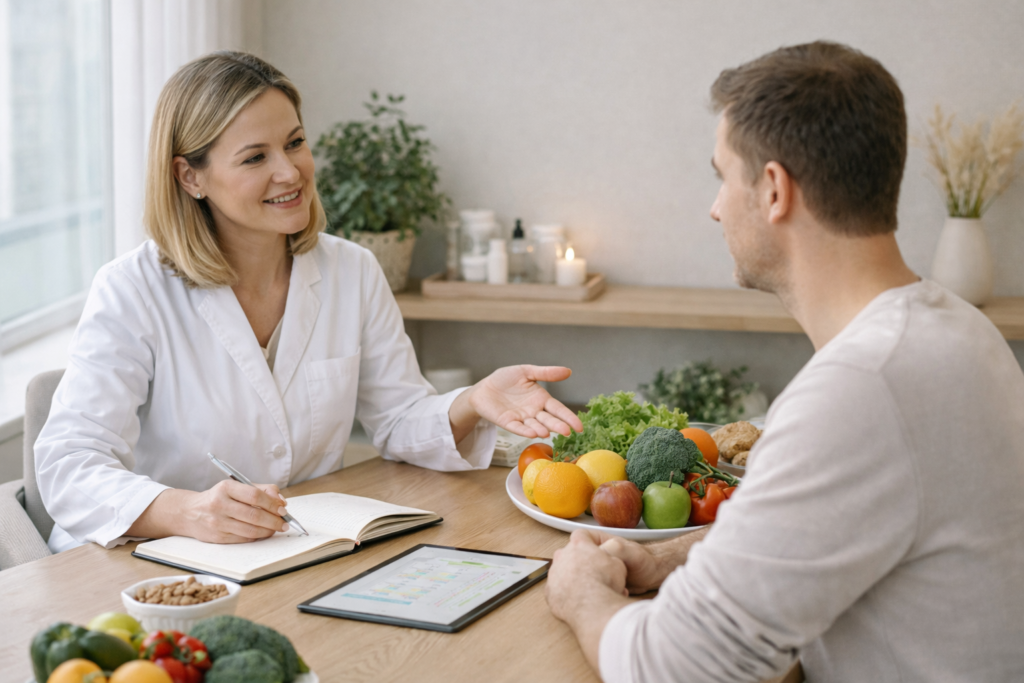 consulta nutricional em clínica de saúde integrativa